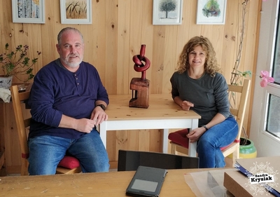 Paco con su obra terminada. 2018