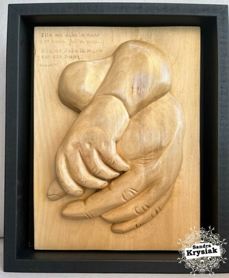 Relieve tallado en madera de tilo. Beatriz.