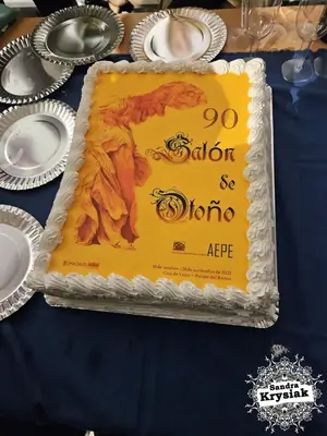 Recuerdo del 90 Salón de Otoño con la felicitación de la AEPE
