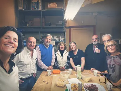 Autorretrato del grupo en el taller