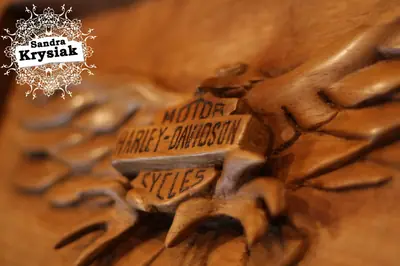 Detalle de un relieve con alas y letras